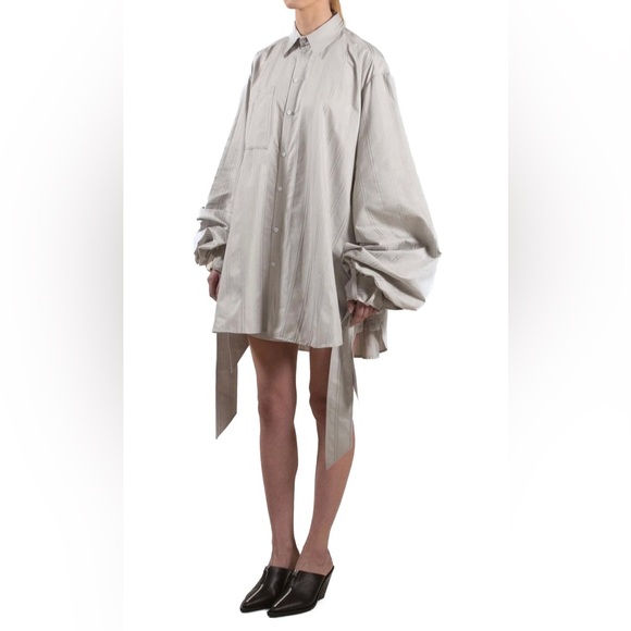Elleme Paris Wm’s Maxi Sleeve Oversized Shirt Strippy Grey -Sz: 34 - SH017COT30. - Picture 3 of 3